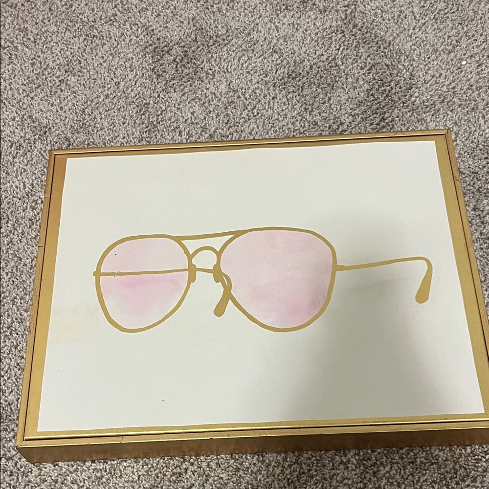 Gold and Pink Sunglasses Wall Art